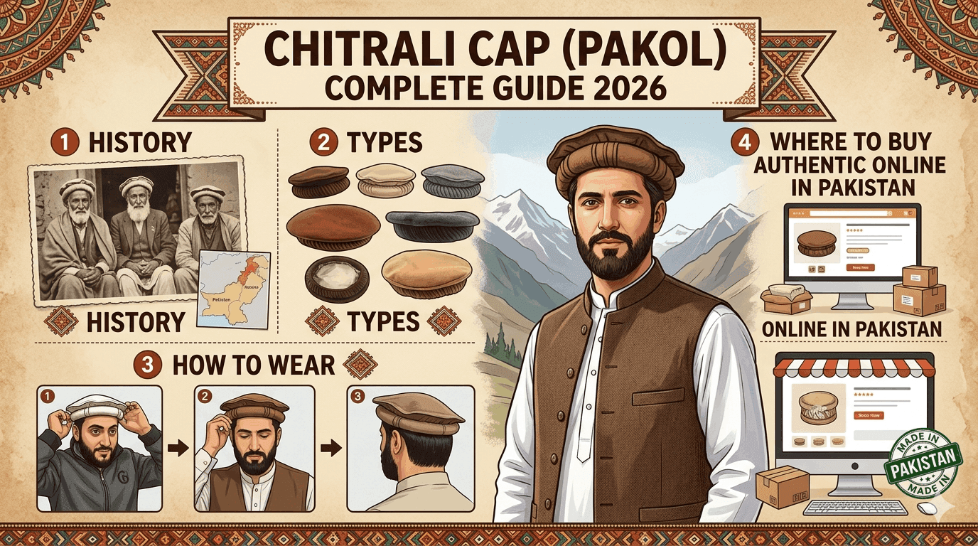 Chitrali Cap (Pakol) Complete Guide 2026: History, Types, How to Wear & Where to Buy Authentic Online in Pakistan