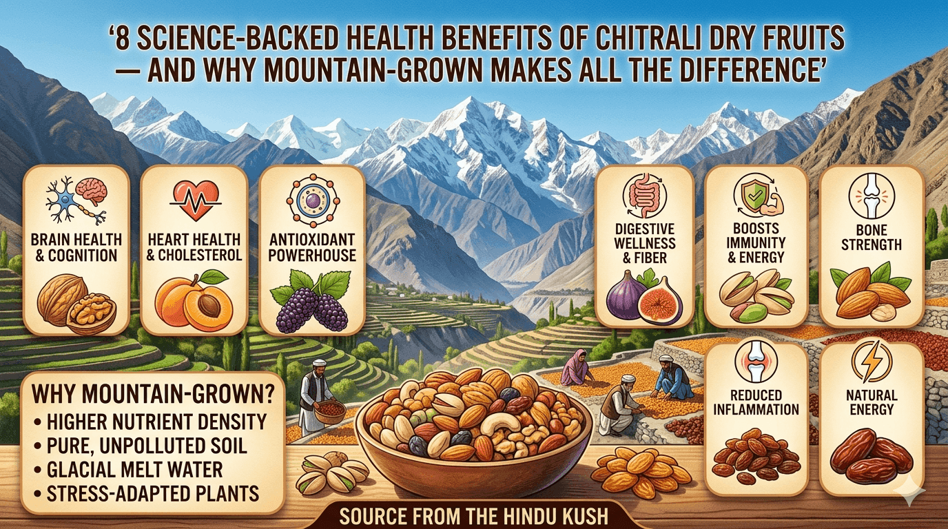 8 Science-Backed Health Benefits of Chitrali Dry Fruits — And Why Mountain-Grown Makes All the Difference