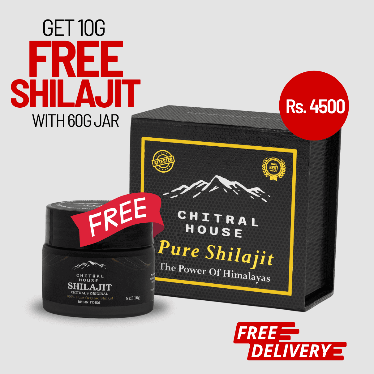Special Offer – Buy 60g Shilajit & Get 10g Free! 🎁