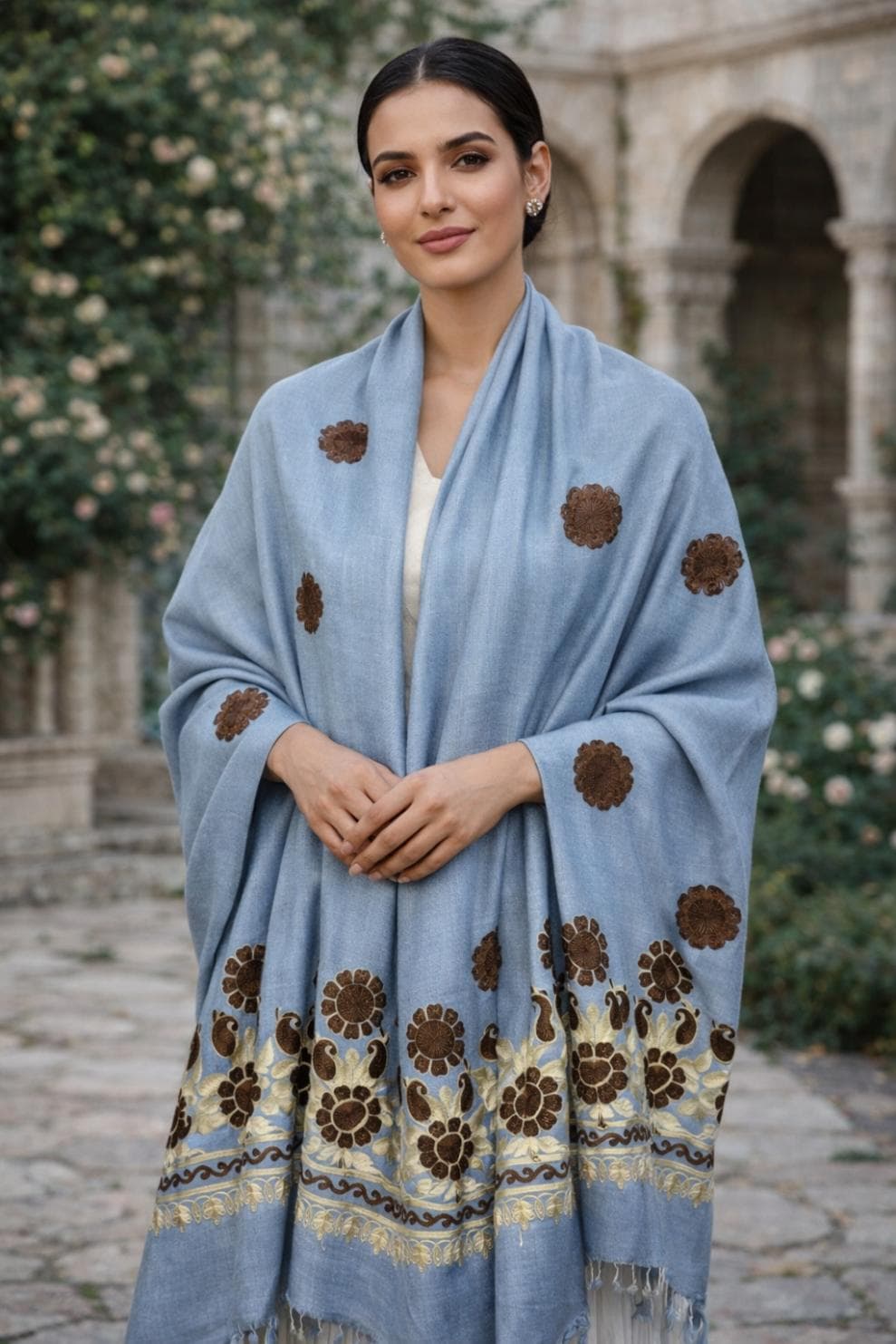 Premium Handwoven Shawl for women - Handmade Embroidery