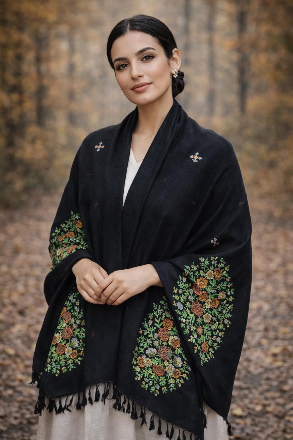 Premium Handwoven Shawl for women - Handmade Embroidery