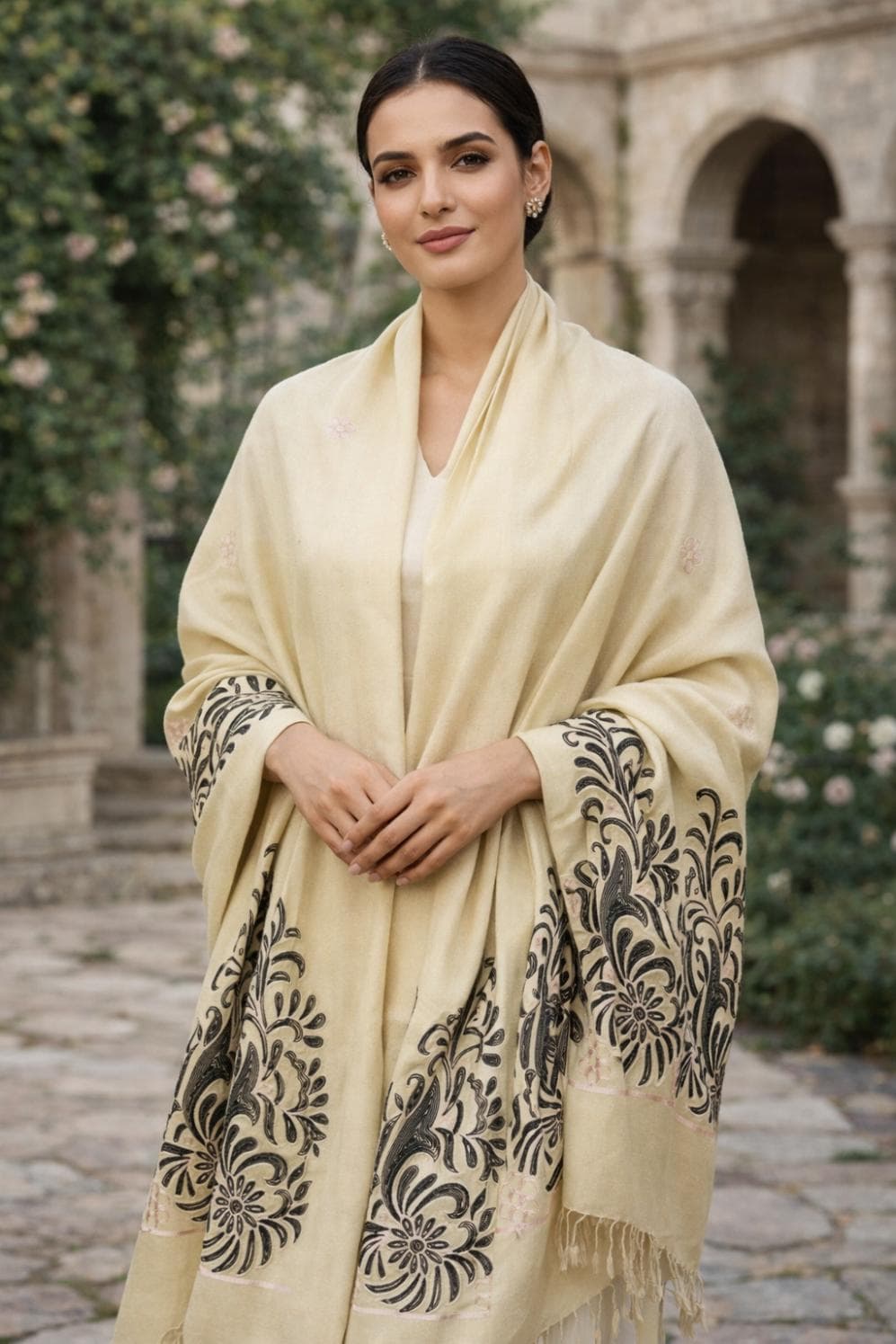 Premium Handwoven Shawl for women - Handmade Embroidery