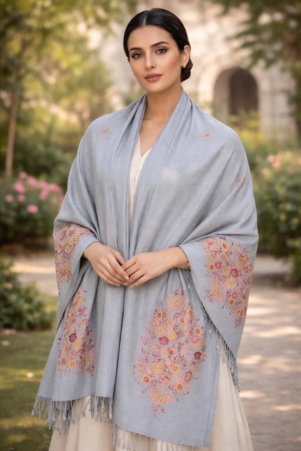 Premium Handwoven Shawl for women - Handmade Embroidery