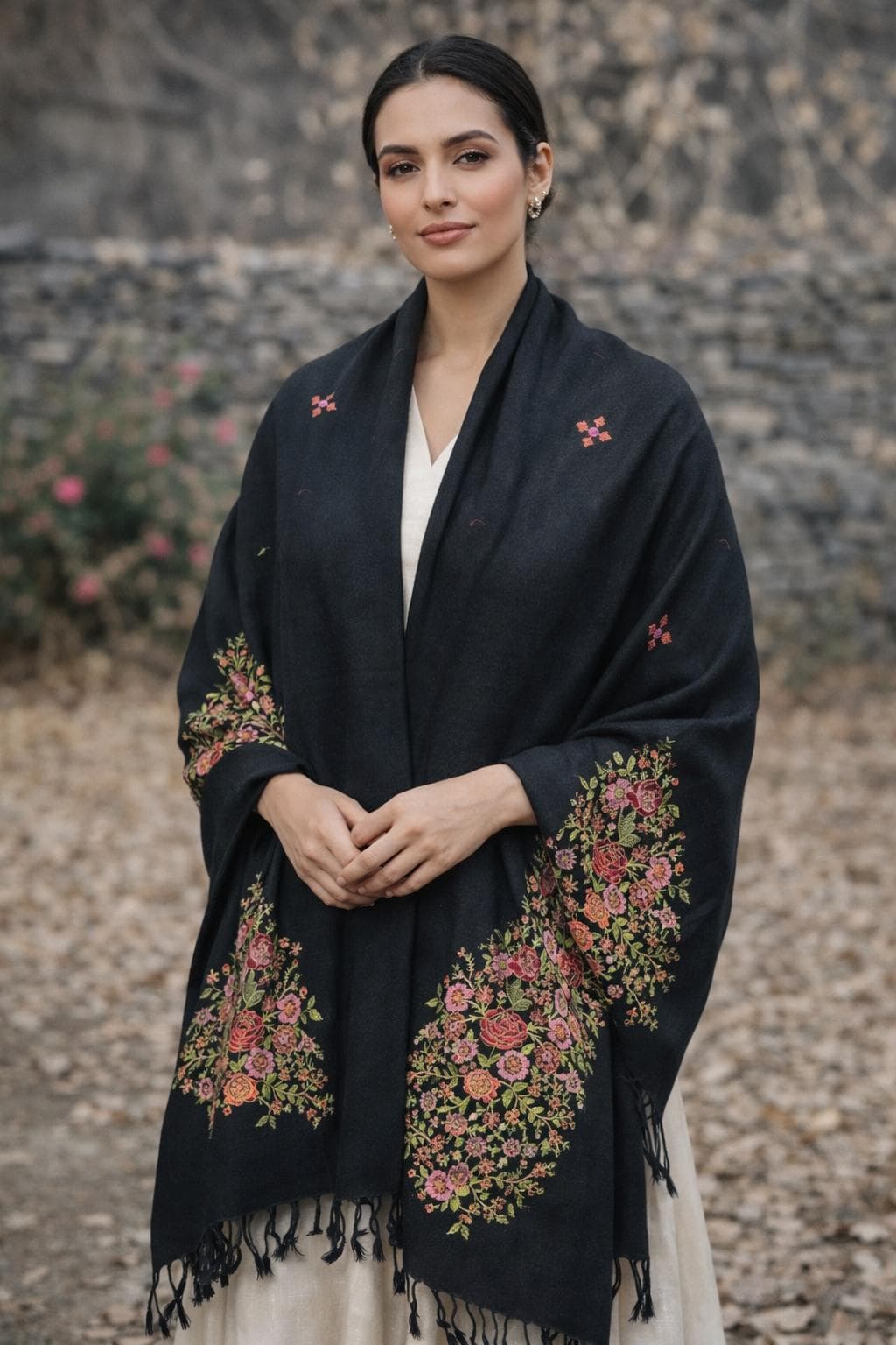 Premium Handwoven Shawl for women - Handmade Embroidery