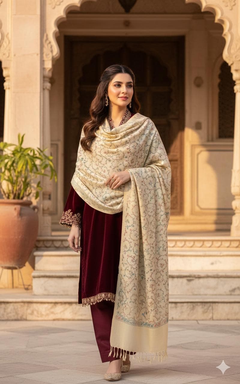 Handmade Chitrali Woolen Shawl for Women | Pure Traditional Luxury