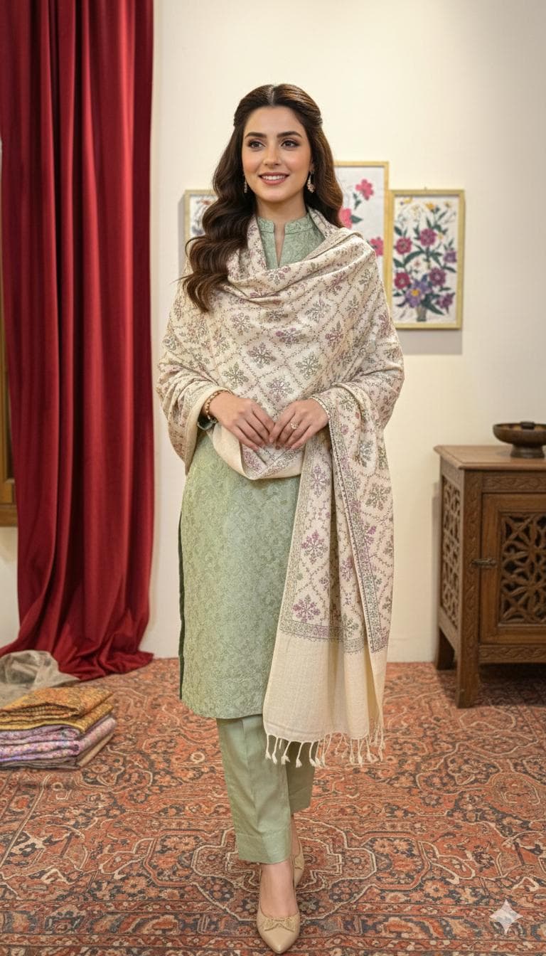 Handmade Chitrali Woolen Shawl for Women