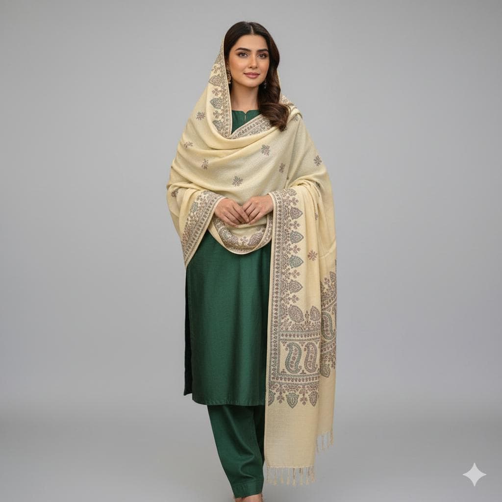 Handmade Chitrali Woolen Shawl for Women