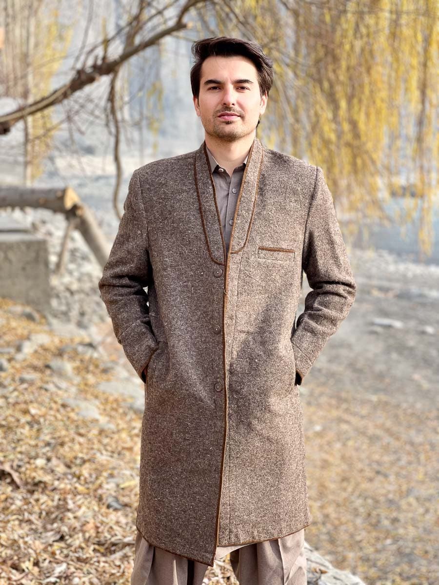 Chitrali Woolen Long Coat for Men — Traditional Handwoven Long Coat from Chitral