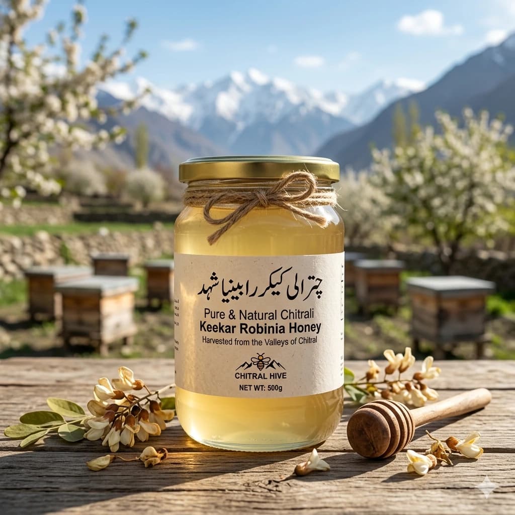🍯 Chitrali Keekar Robinia Honey – Pure & Natural in Glass Jar